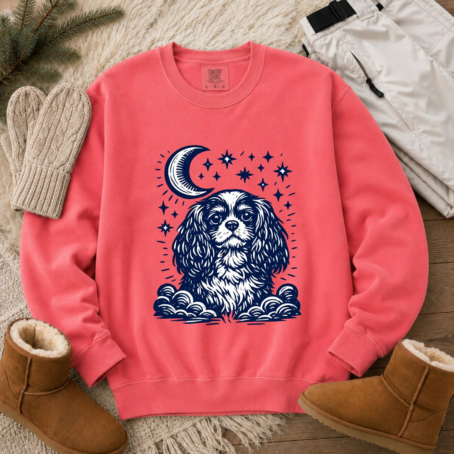 Sweatshirt Watermelon / S Cavalier Moon and Stars Nighttime Unisex Sweatshirt