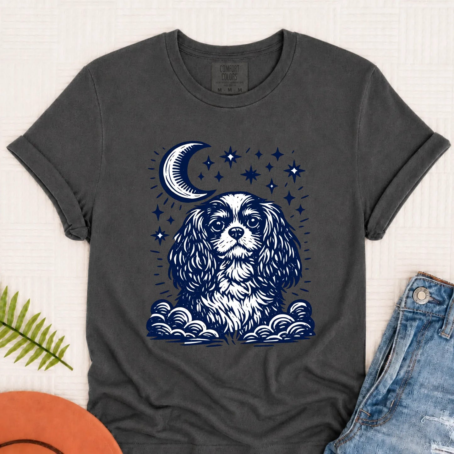 T-Shirt Pepper / S Cavalier Moon and Stars Nighttime Unisex Tshirt
