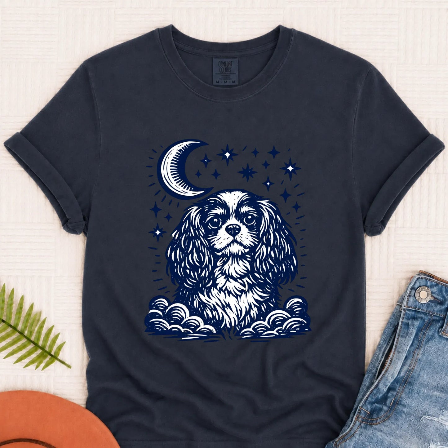 T-Shirt Navy / S Cavalier Moon and Stars Nighttime Unisex Tshirt