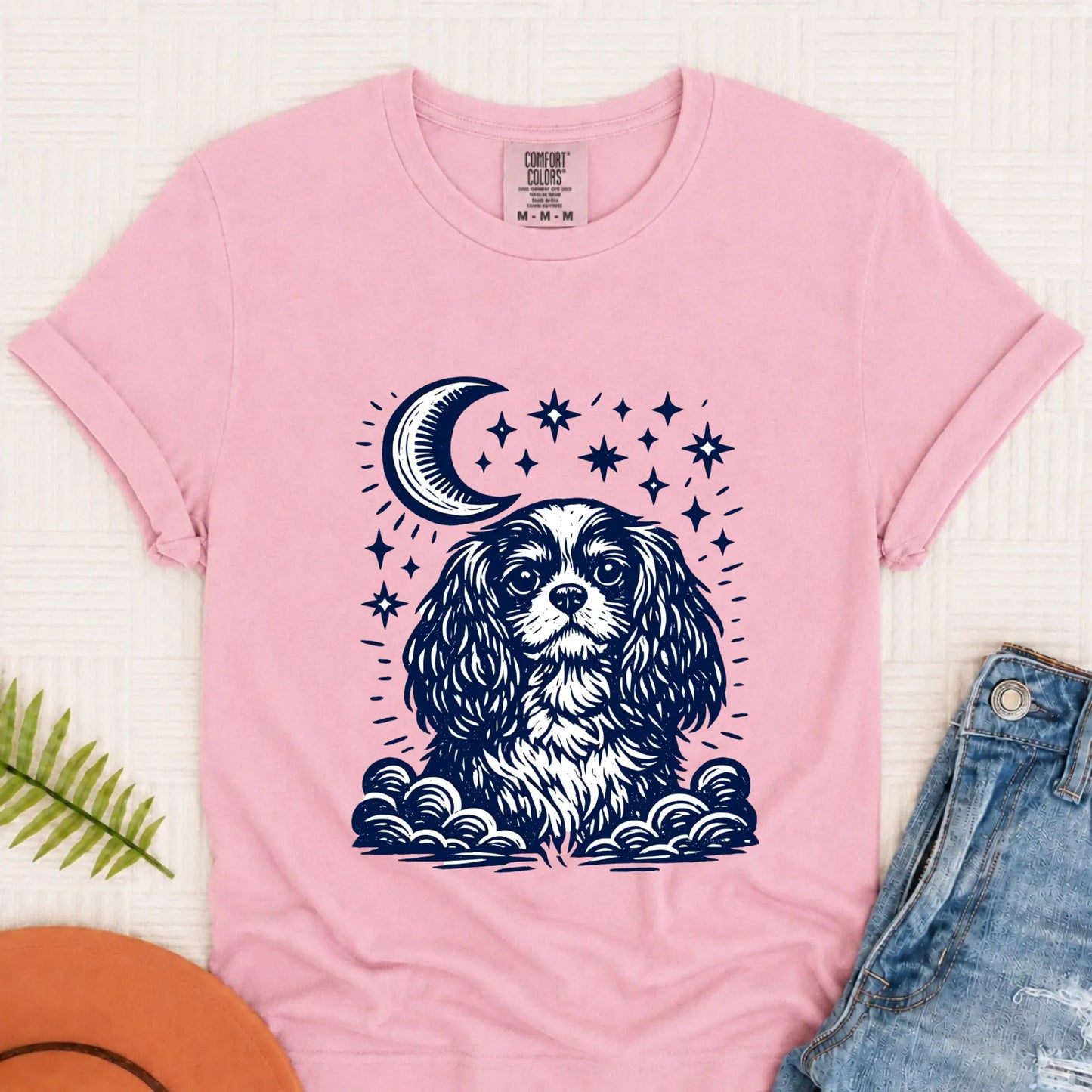 T-Shirt Blossom / S Cavalier Moon and Stars Nighttime Unisex Tshirt
