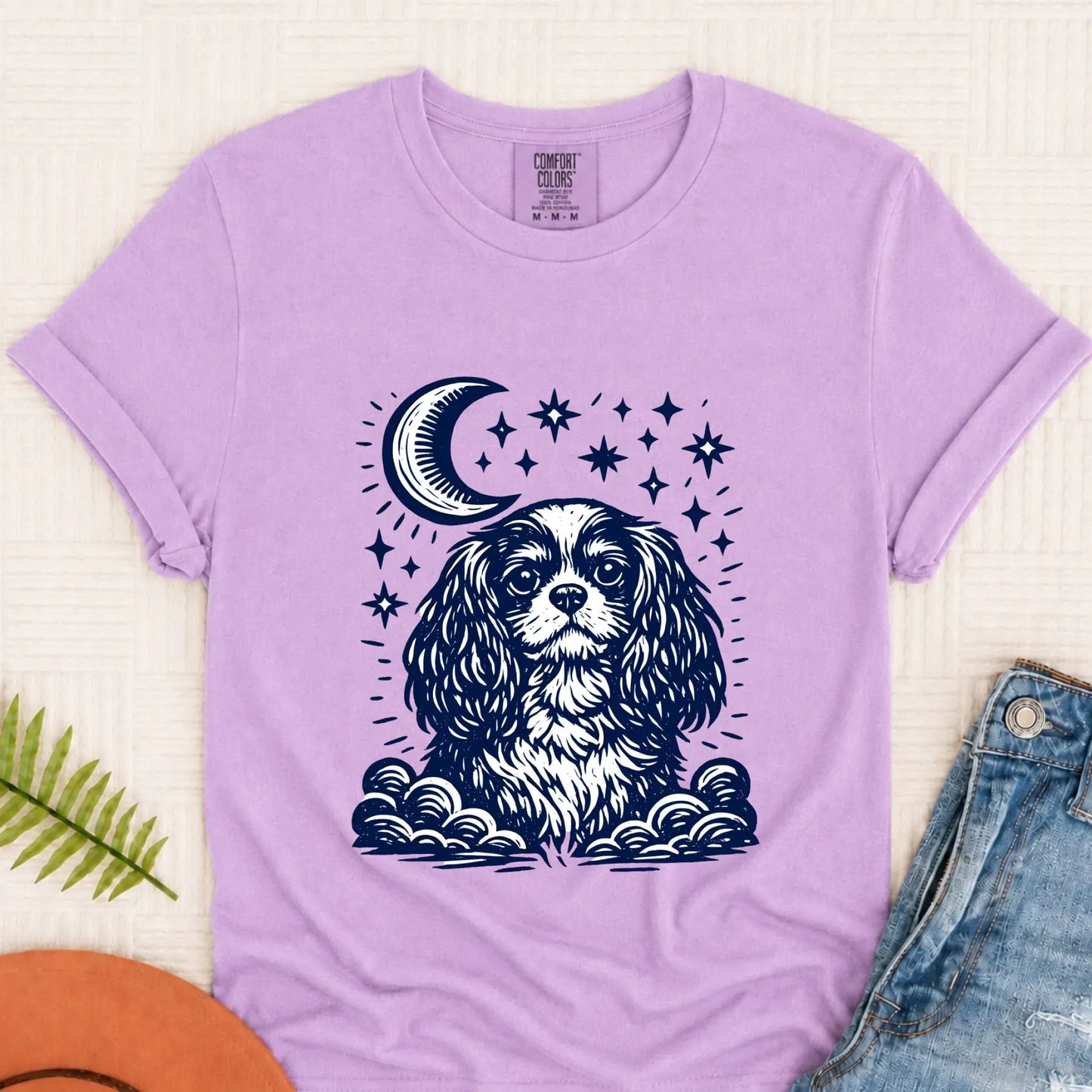 T-Shirt Orchid / S Cavalier Moon and Stars Nighttime Unisex Tshirt