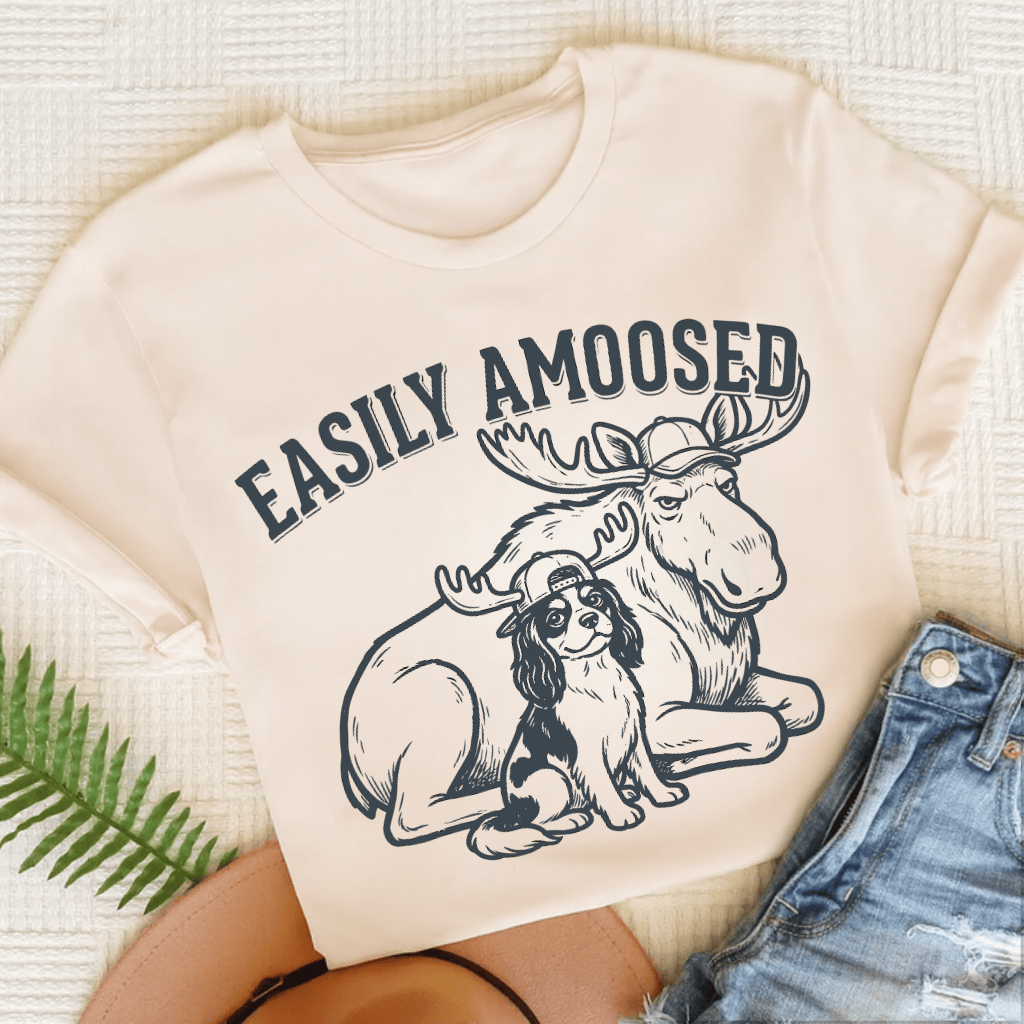 Cavalier Moose Unisex TShirt Natural