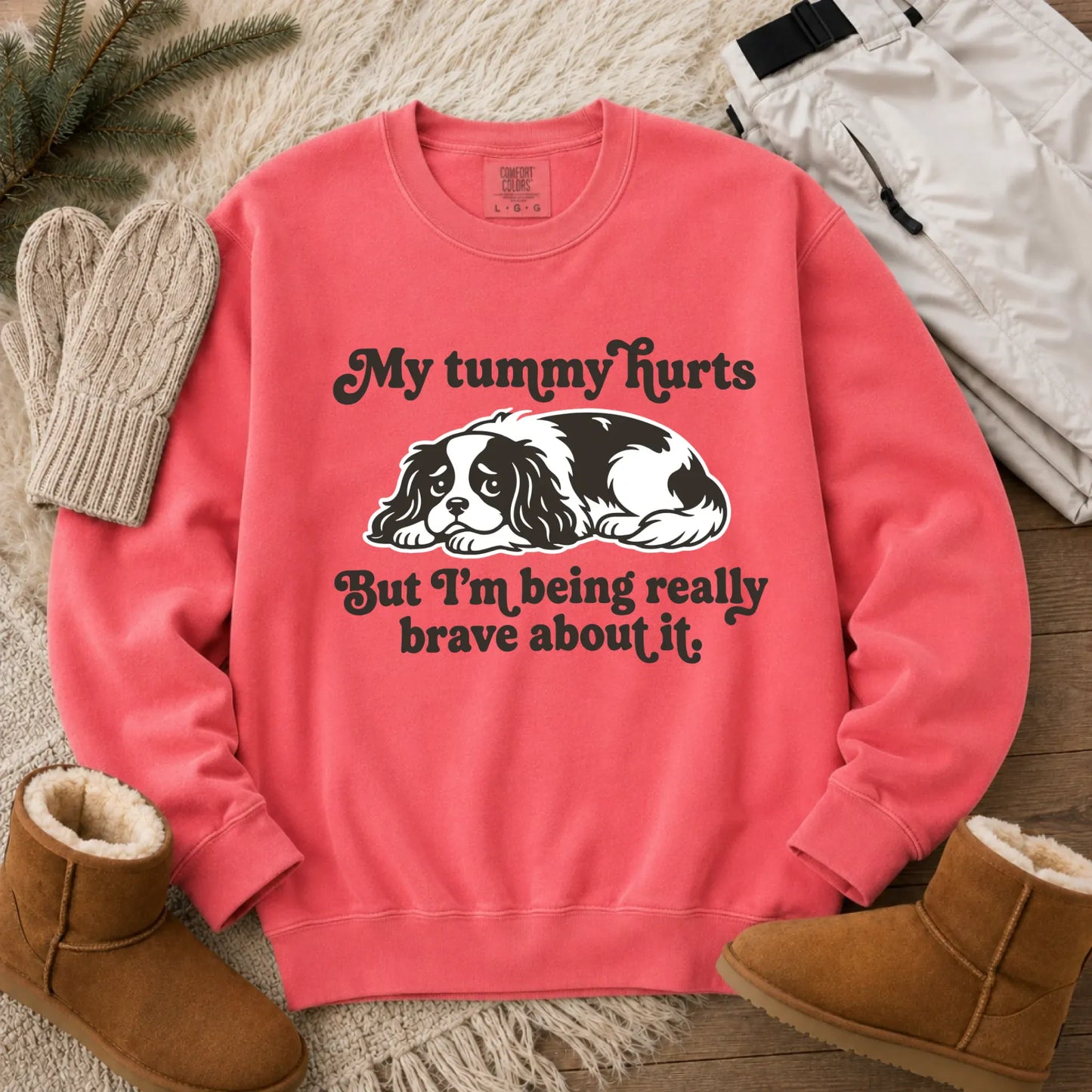 Cavalier My Tummy Hurts Funny Unisex Sweatshirt Watermelon