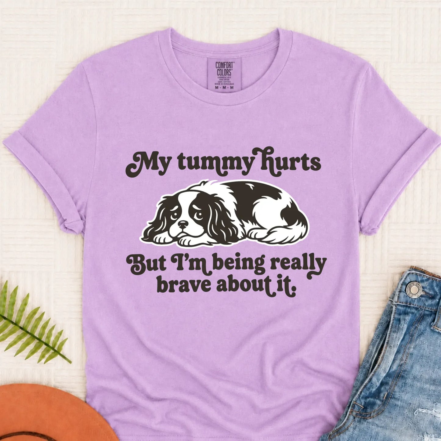Cavalier My Tummy Hurts Funny Unisex TShirt