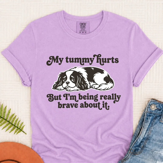 Cavalier My Tummy Hurts Funny Unisex TShirt