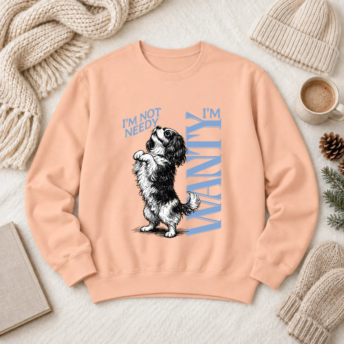 Cavalier Needy Begging Unisex Sweatshirt Peachy