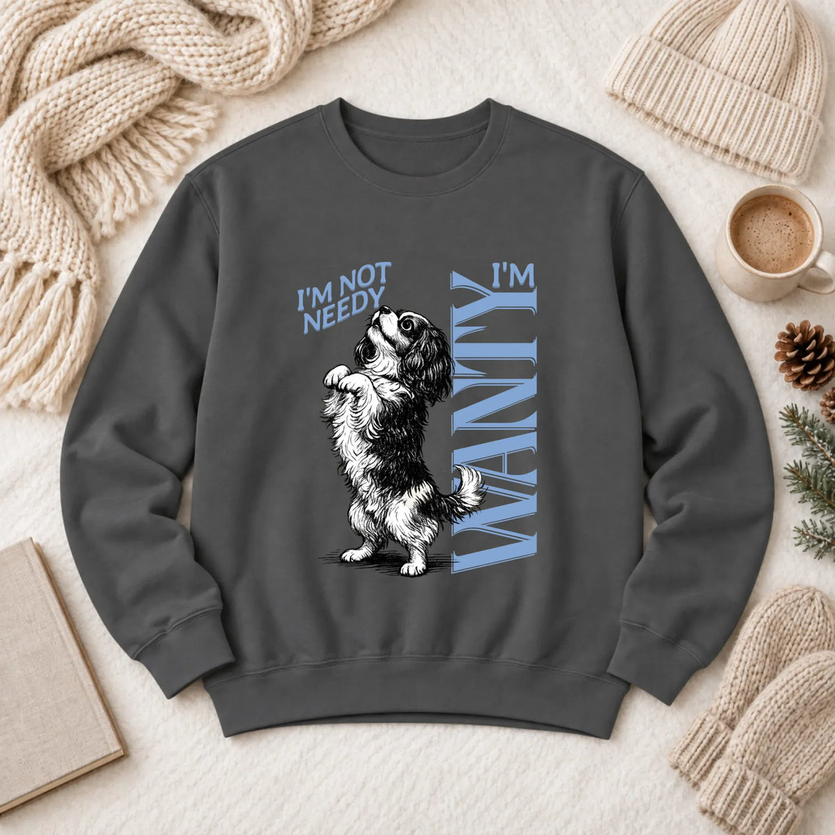 Cavalier Needy Begging Unisex Sweatshirt Pepper