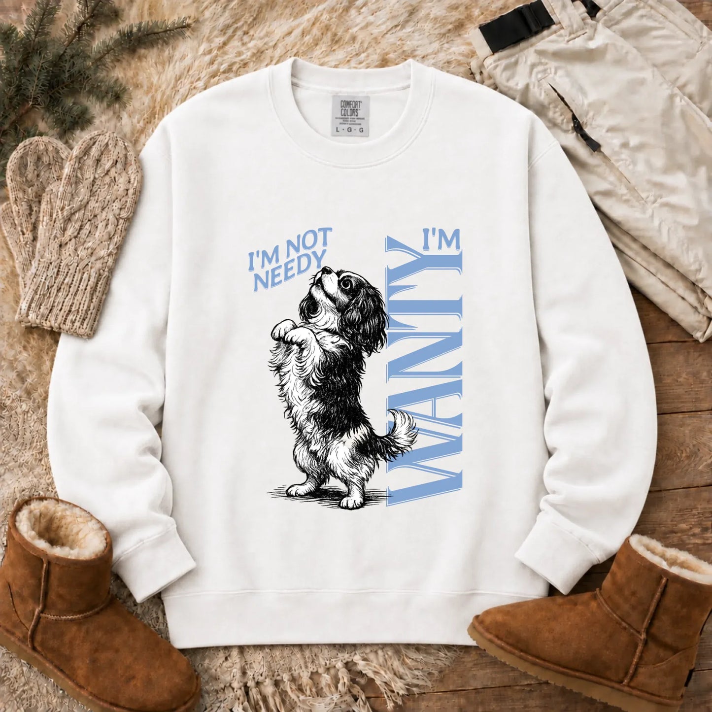 Sweatshirt White / S Cavalier Needy Light Blue Unisex Sweatshirt