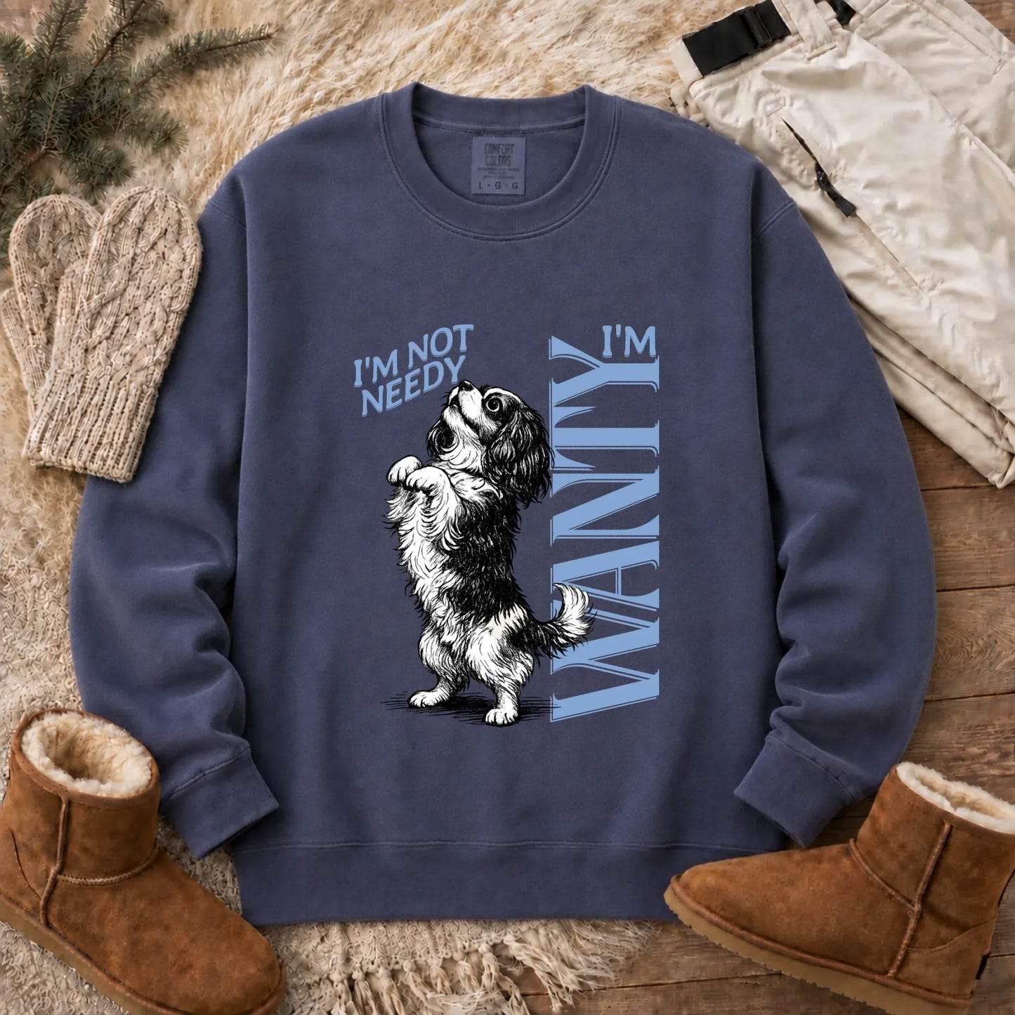 Sweatshirt Denim / S Cavalier Needy Light Blue Unisex Sweatshirt