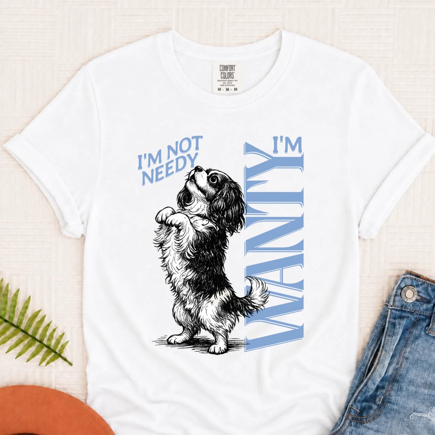 T-Shirt White / S Cavalier Needy Light Blue Unisex TShirt