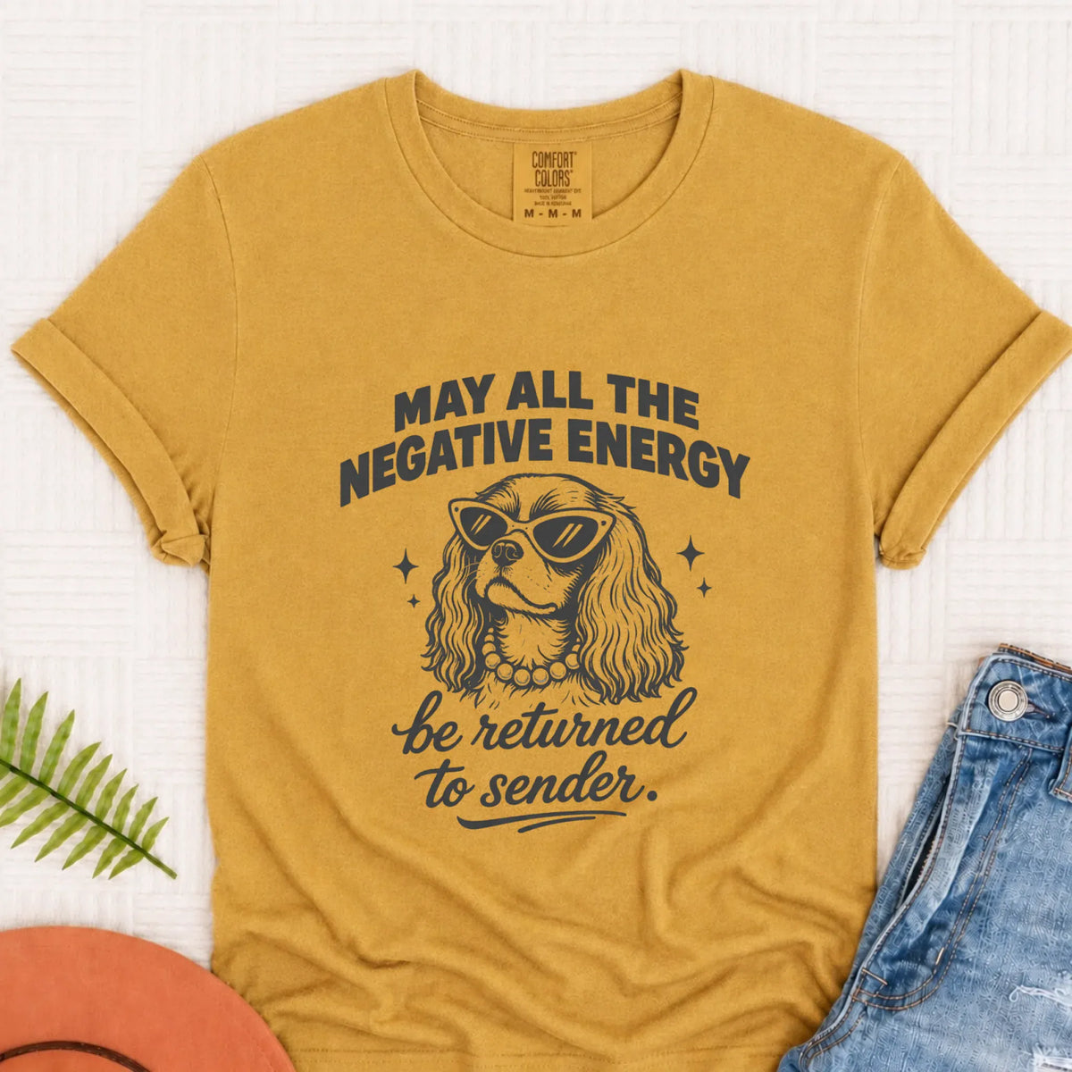 Cavalier Negative Energy Unisex TShirt Mustard