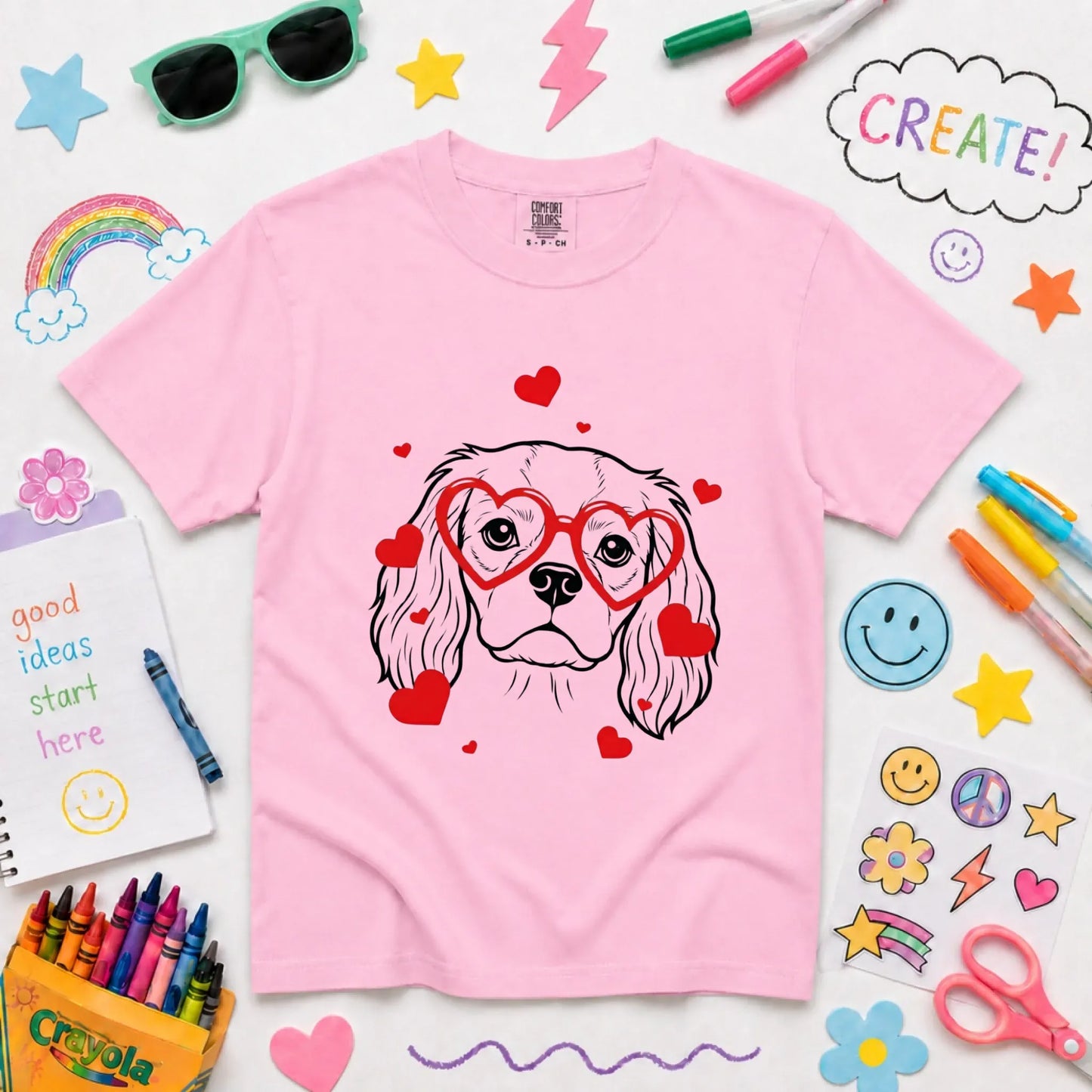 Cavalier Nerdy Love Valentine Unisex Youth TShirt Blossom