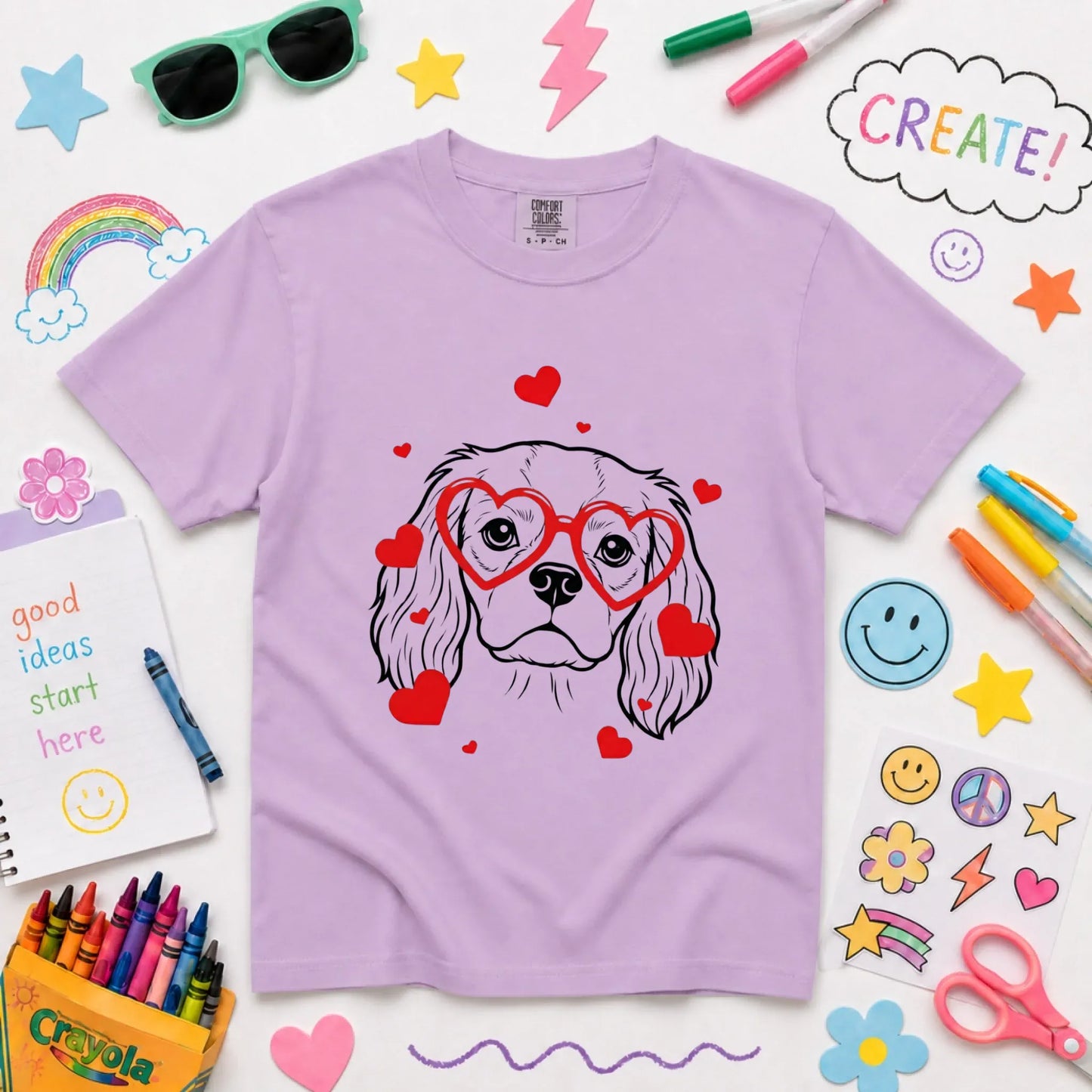 Cavalier Nerdy Love Valentine Unisex Youth TShirt Orchid