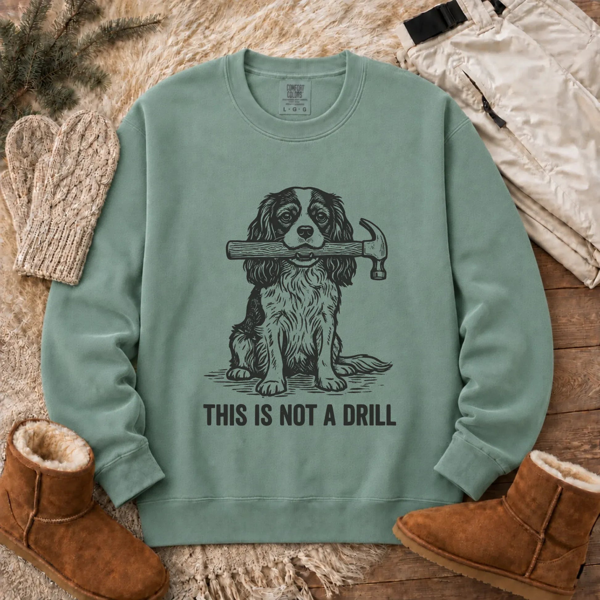 Sweatshirt Light Green / S Cavalier Not A Drill Fathers Gift Unisex Sweatshirt