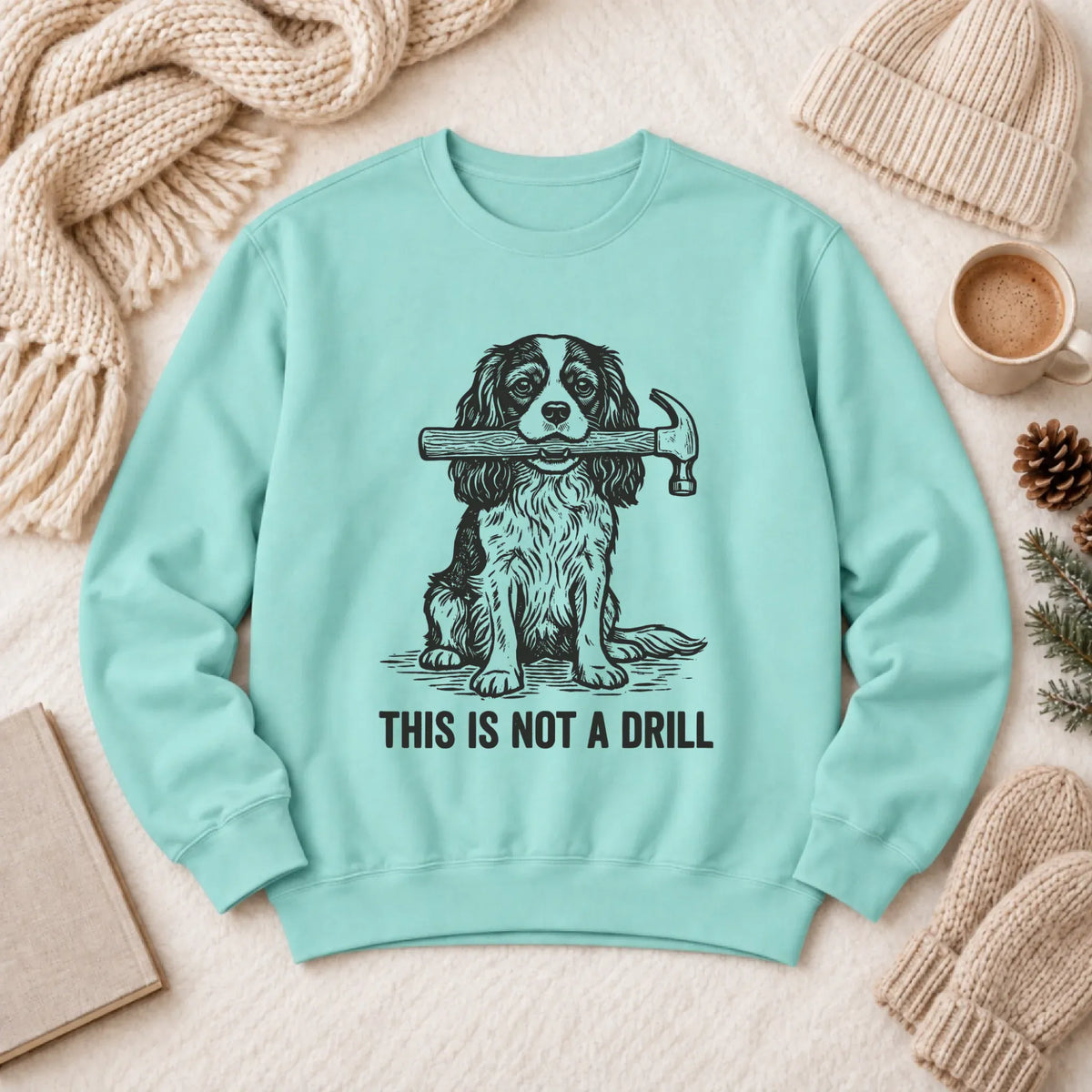 Cavalier Not A Drill Fathers Gift Unisex Sweatshirt Chalky Mint