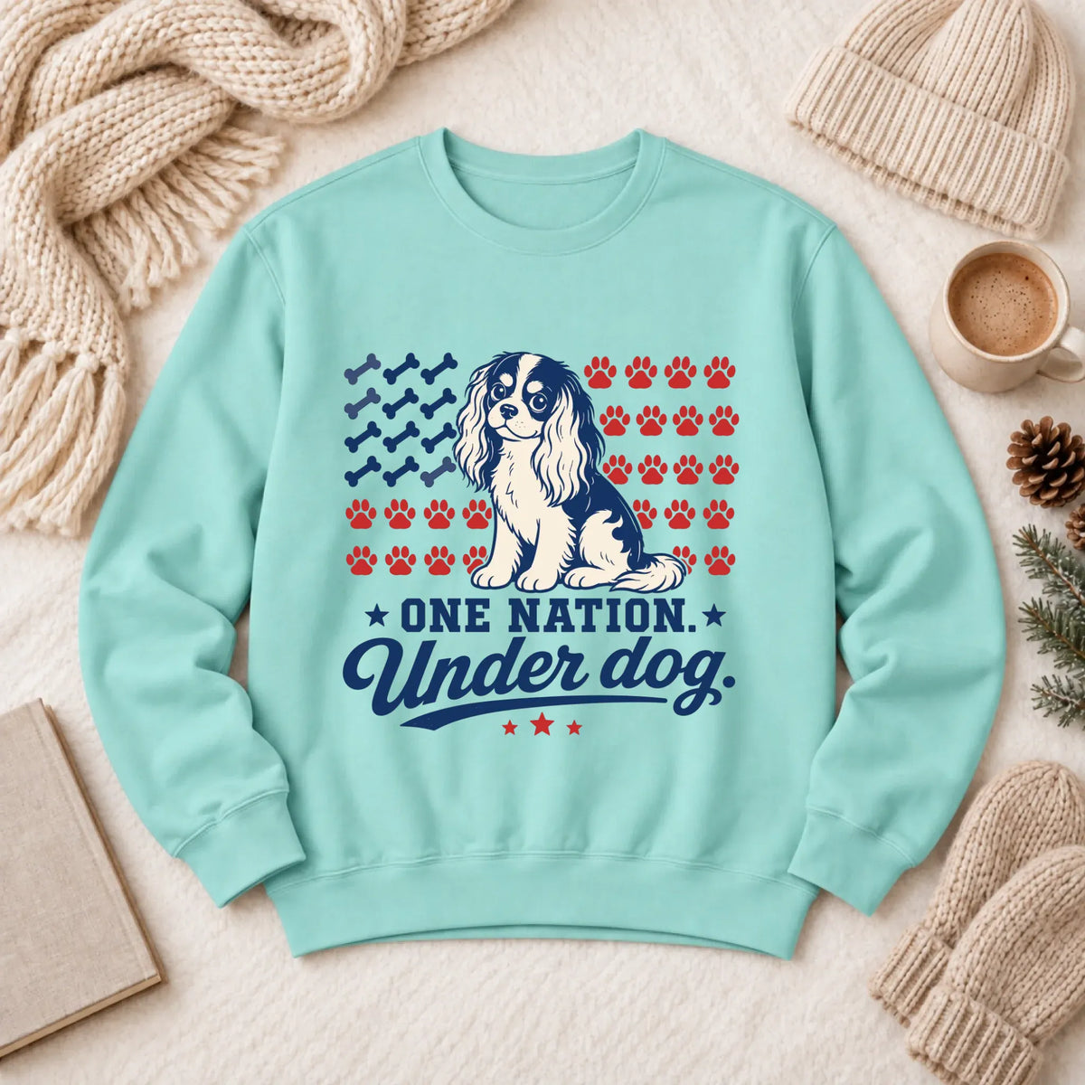 Cavalier One Nation USA Unisex Sweatshirt Chalky Mint