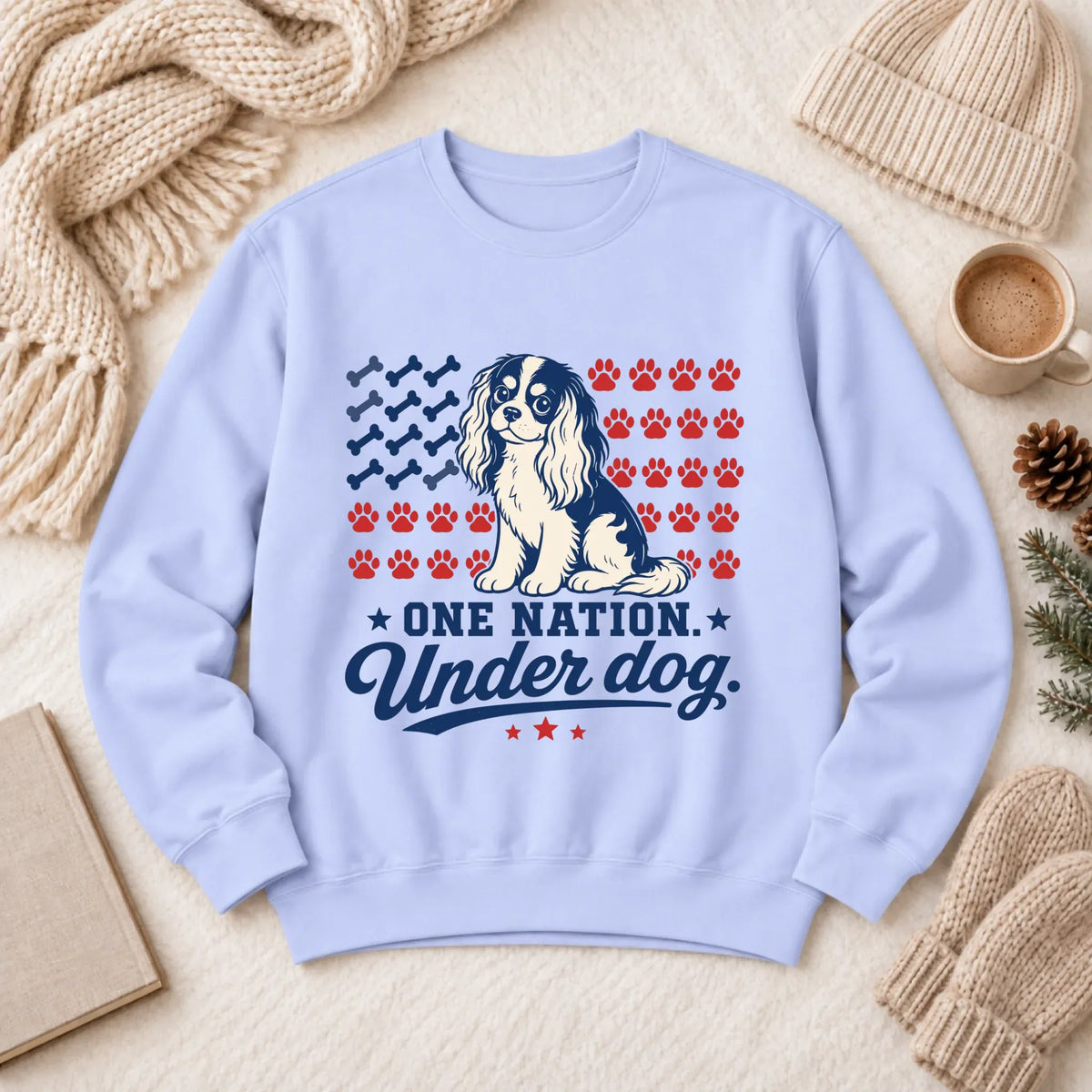 Cavalier One Nation USA Unisex Sweatshirt Hydrangea