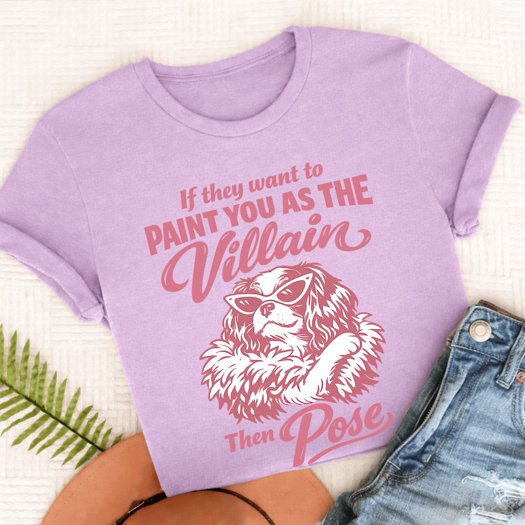 Cavalier Paint the Villain Unisex TShirt Comfort Colors Orchid