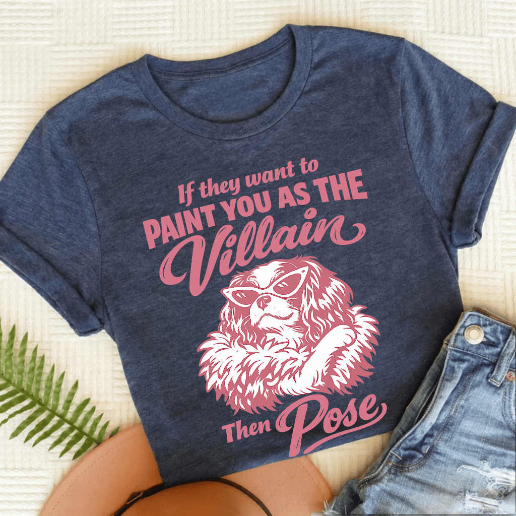 Cavalier Paint the Villain Unisex TShirt Heather Navy