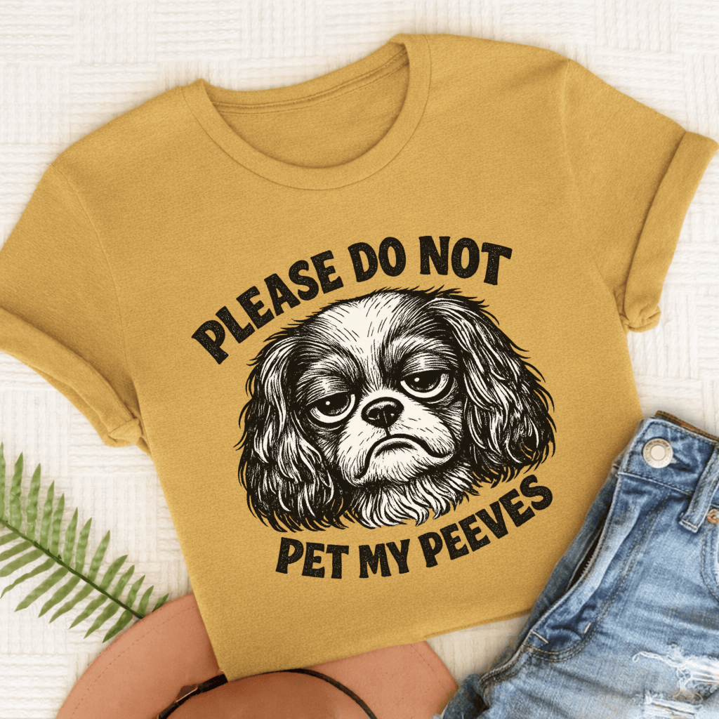 Cavalier Pet My Peeves Unisex TShirt Comfort Colors Mustard