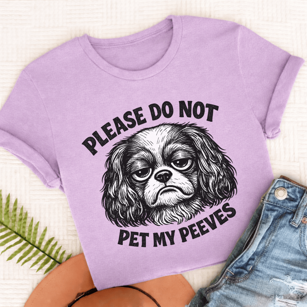 Cavalier Pet My Peeves Unisex TShirt Comfort Colors Orchid