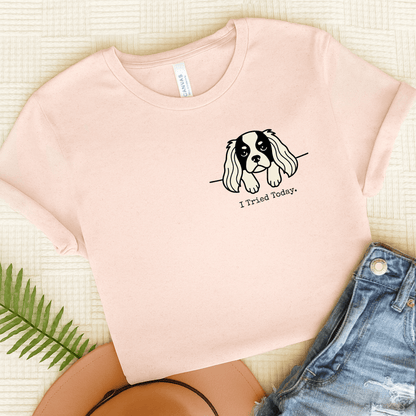 Personalized Cavalier Pocket Tried Unisex Tshirt Soft Pink