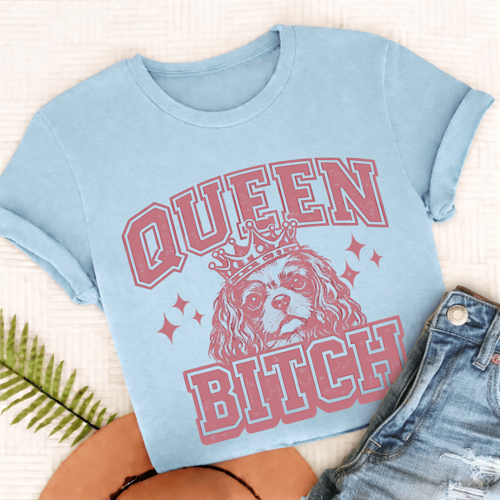 Cavalier Queen Bitch Unisex TShirt Comfort Colors Chambray