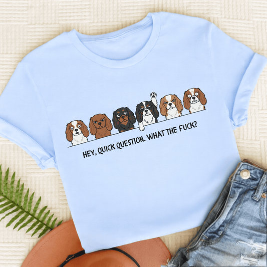 Cavalier Question WTF Unisex TShirt Light Blue