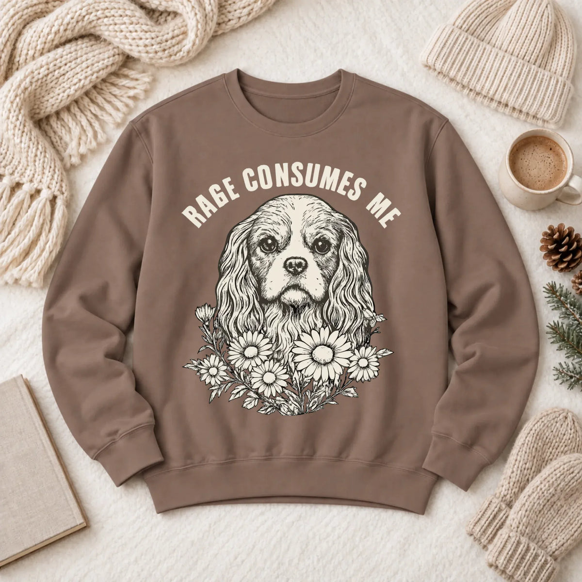 Cavalier Rage Consumes Me Unisex Sweatshirt Espresso