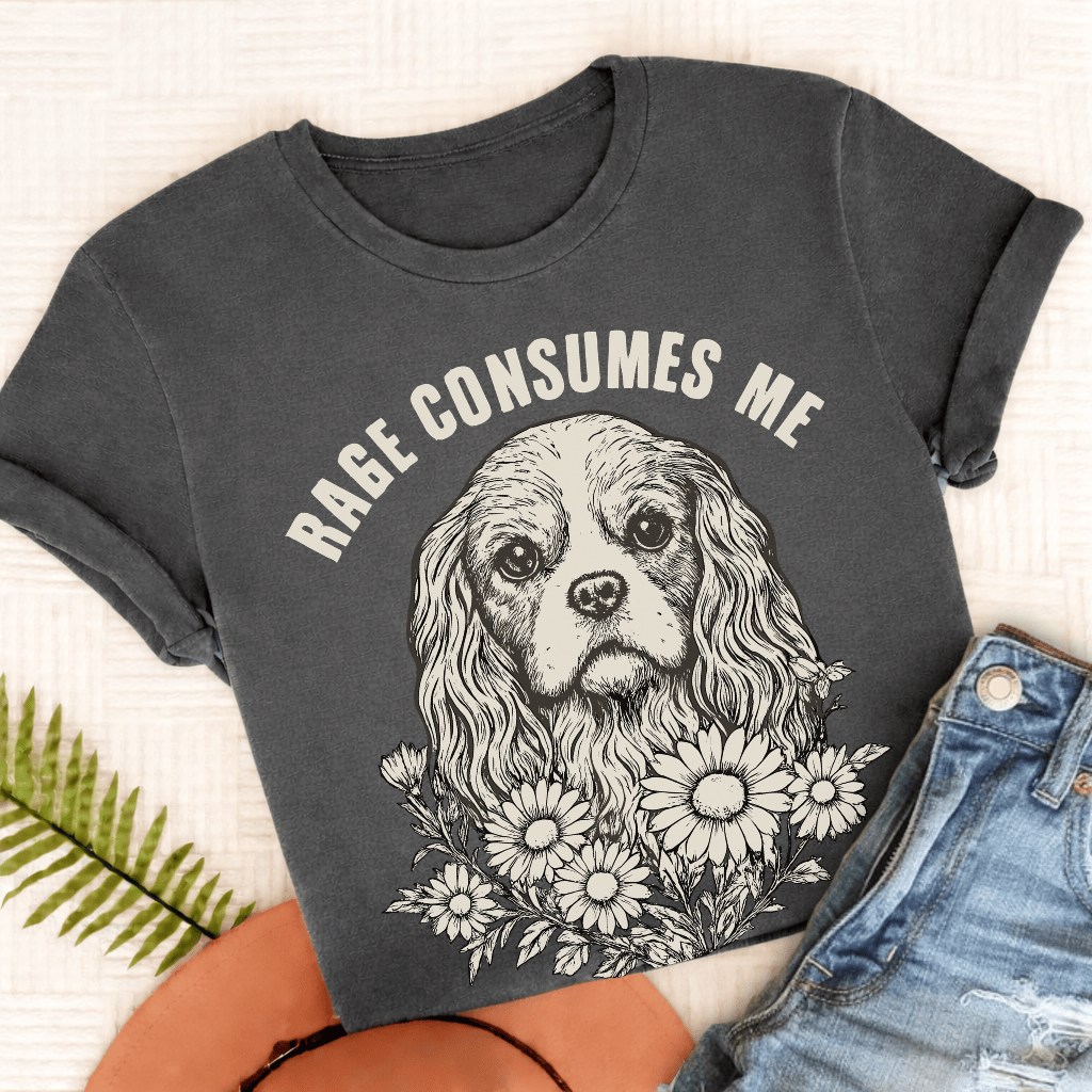 Cavalier Rage Consumes Me Unisex TShirt Comfort Colors Pepper