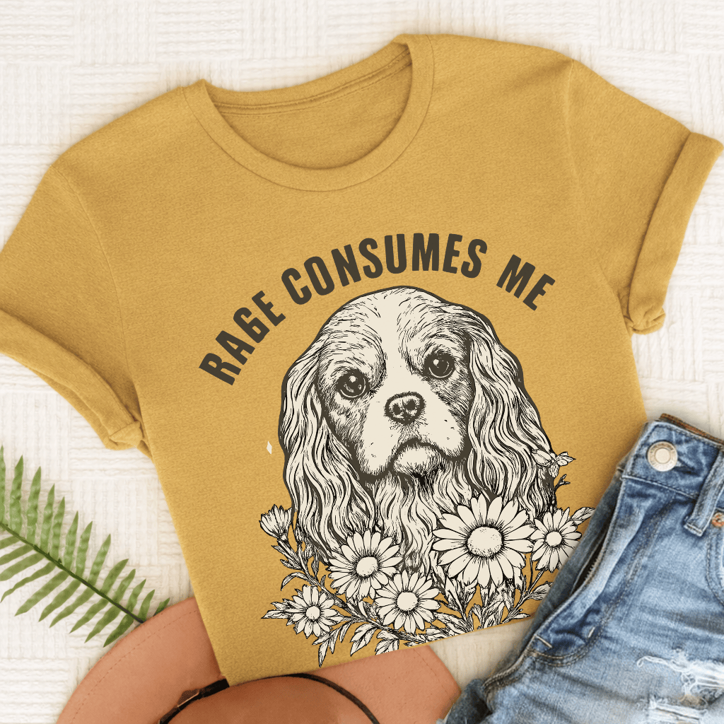Cavalier Rage Consumes Me Unisex TShirt Comfort Colors Mustard