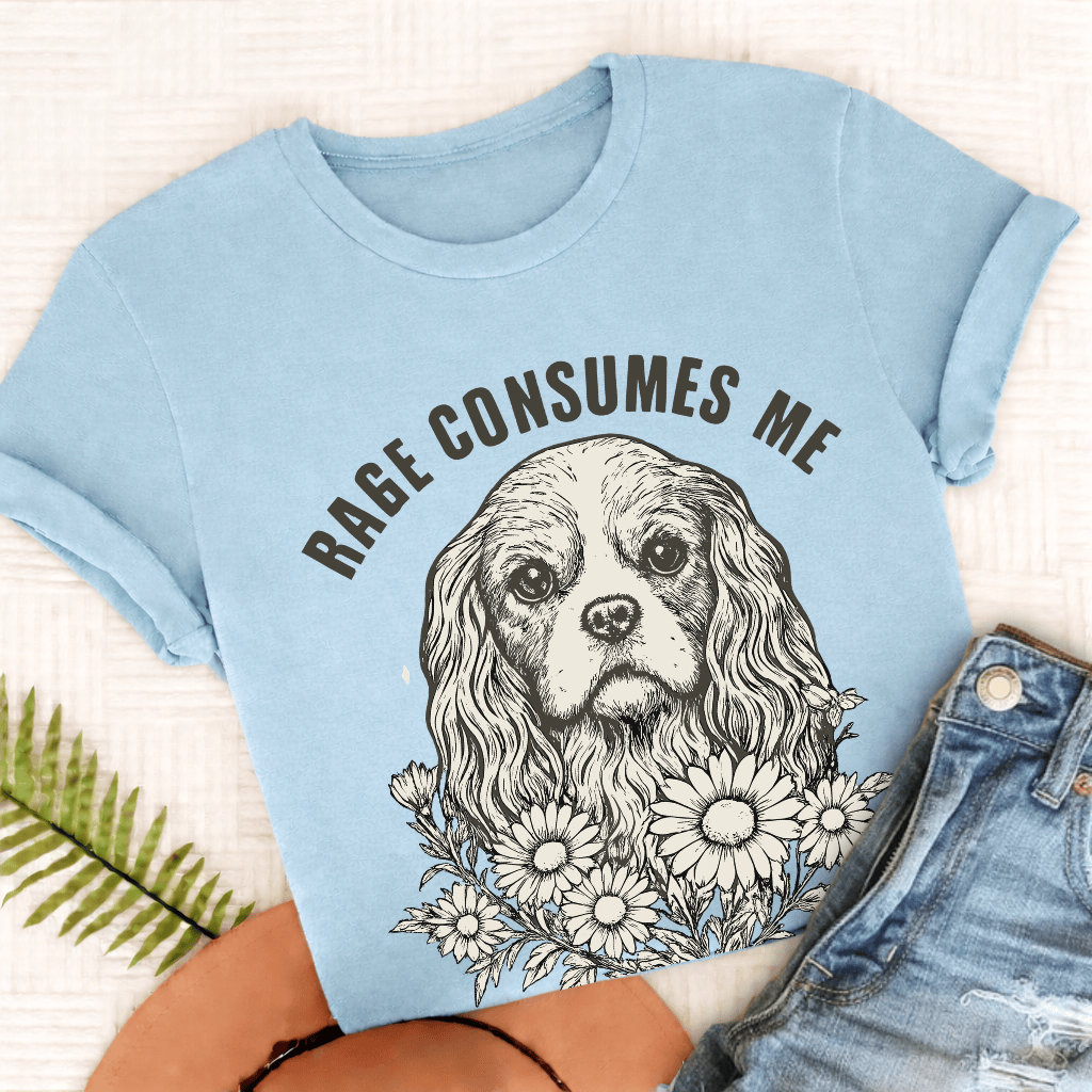 Cavalier Rage Consumes Me Unisex TShirt Comfort Colors Chambray
