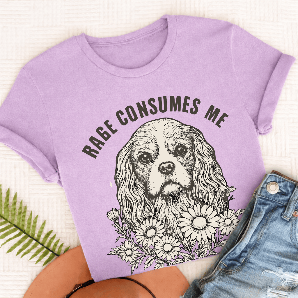 Cavalier Rage Consumes Me Unisex TShirt Comfort Colors Orchid