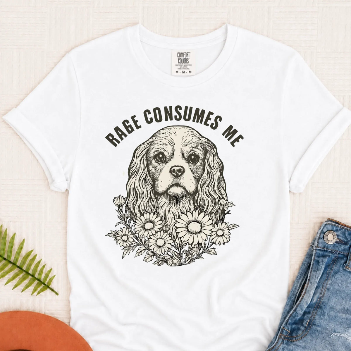 Cavalier Rage Consumes Me Unisex TShirt White