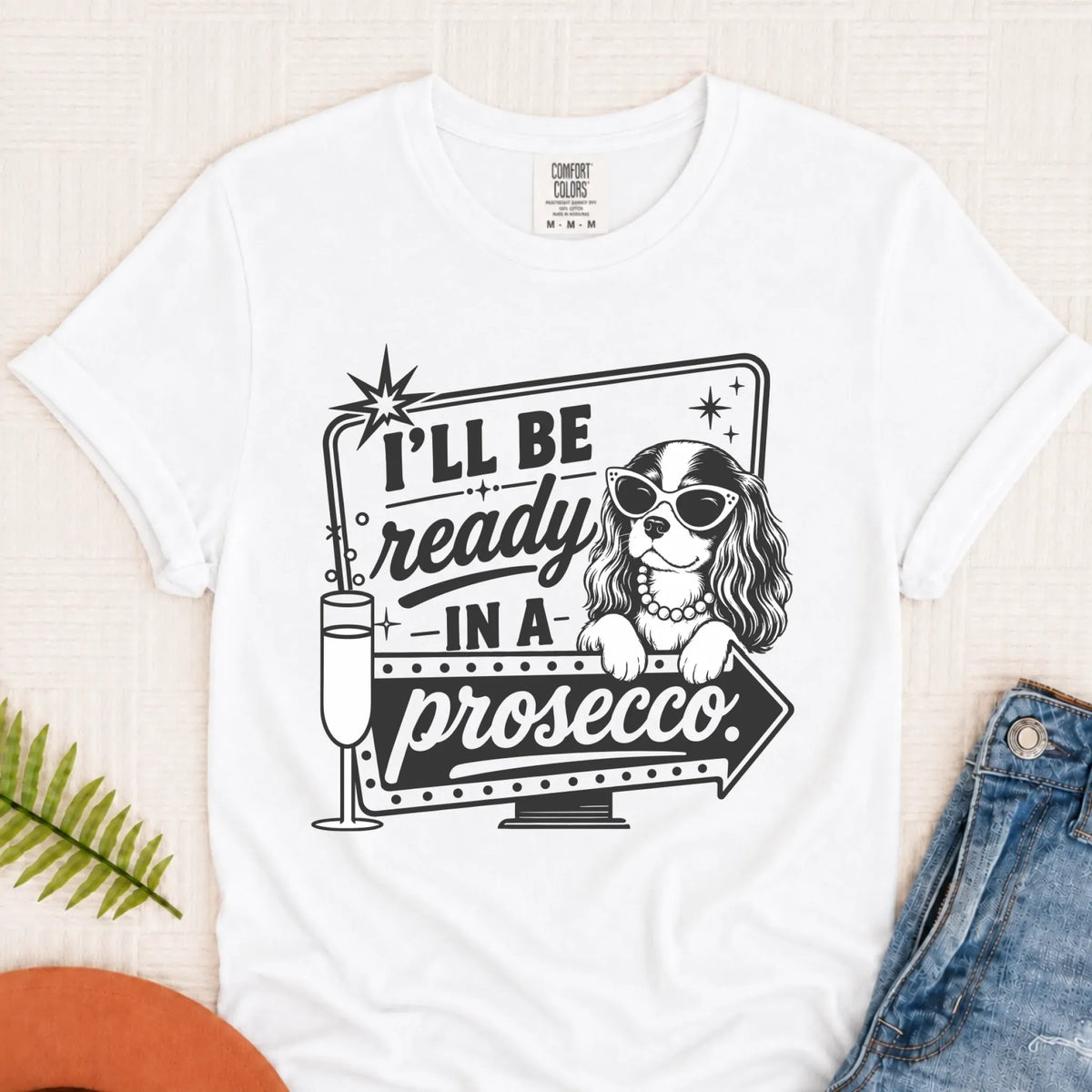 Cavalier Ready In a Prosecco Unisex TShirt White