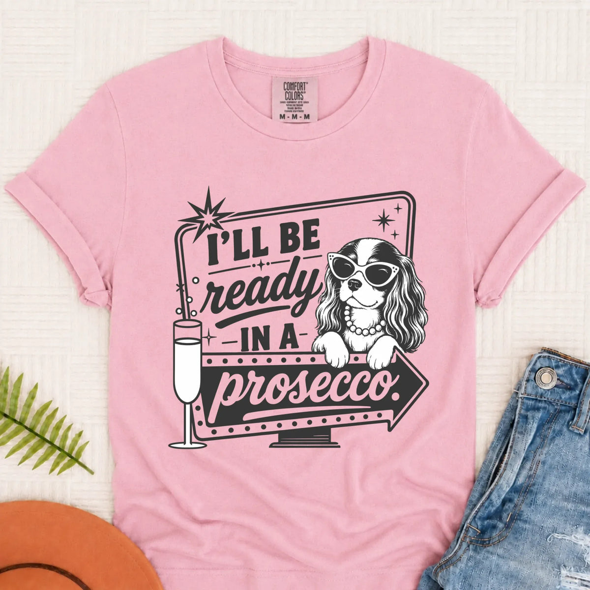 Cavalier Ready In a Prosecco Unisex TShirt Blossom