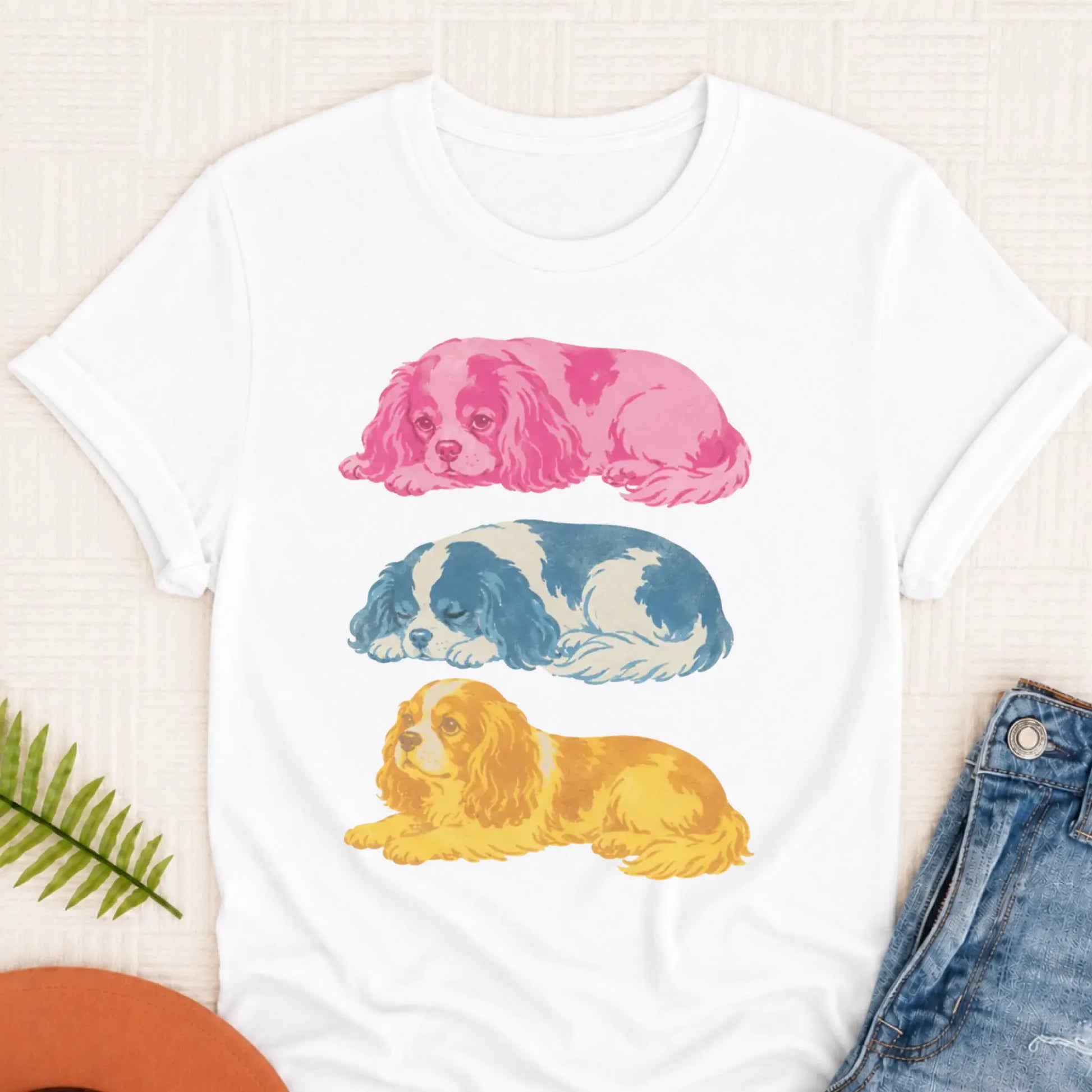 Cavalier Retro Risoprint Style Unisex TShirt White
