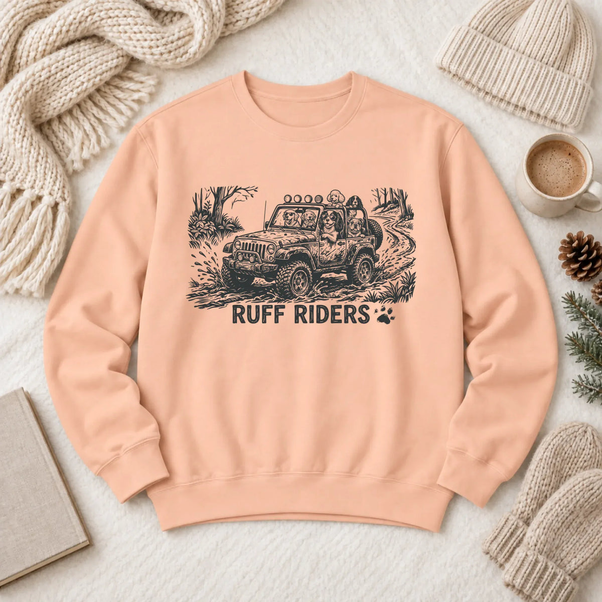 Cavalier Ruff Riders Outdoors Unisex Sweatshirt Peachy