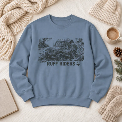 Cavalier Ruff Riders Outdoors Unisex Sweatshirt Blue Jean