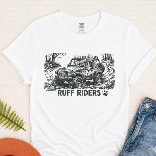 Cavalier Ruff Riders Rugged Outdoors Unisex TShirt White