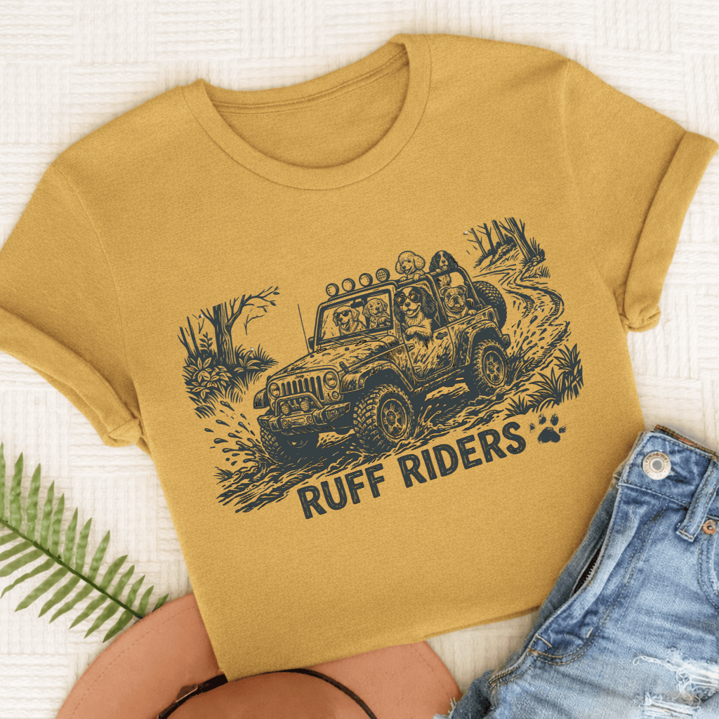 Cavalier Ruff Riders Unisex TShirt Comfort Color Mustard