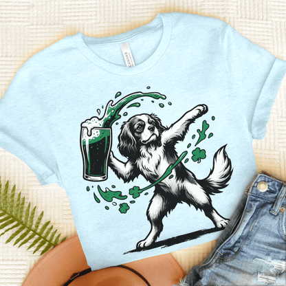 Cavalier Saint Patricks Beer Unisex TShirt Heather Ice Blue