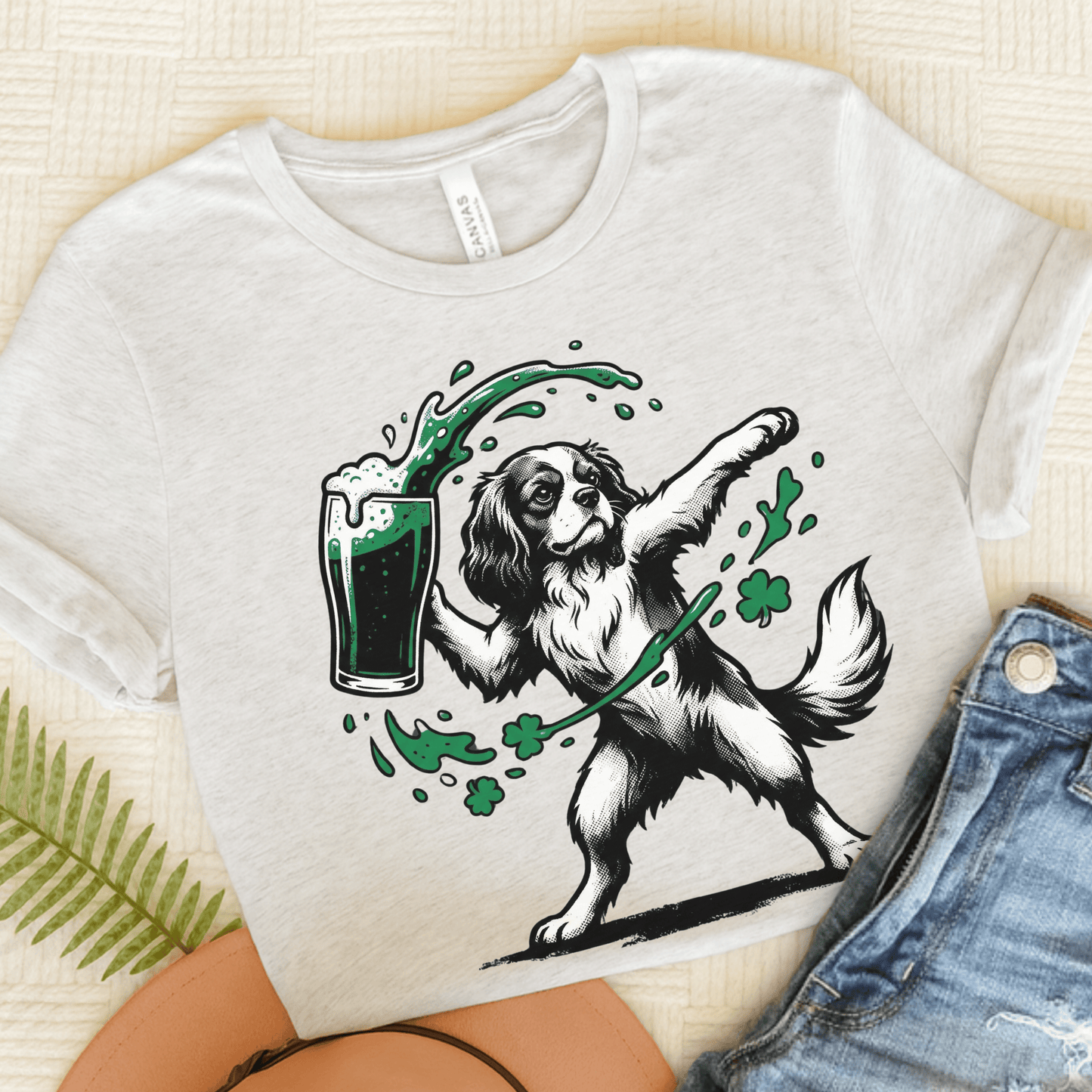 Cavalier Saint Patricks Beer Unisex TShirt Ash