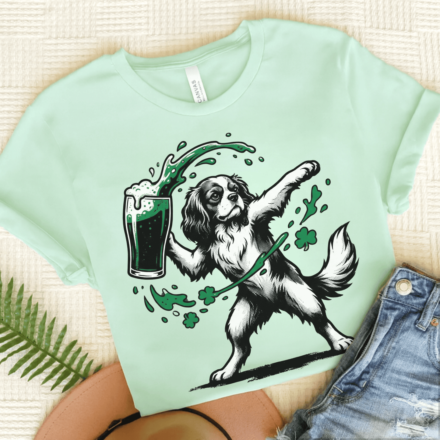 Cavalier Saint Patricks Beer Unisex TShirt Heather Mint