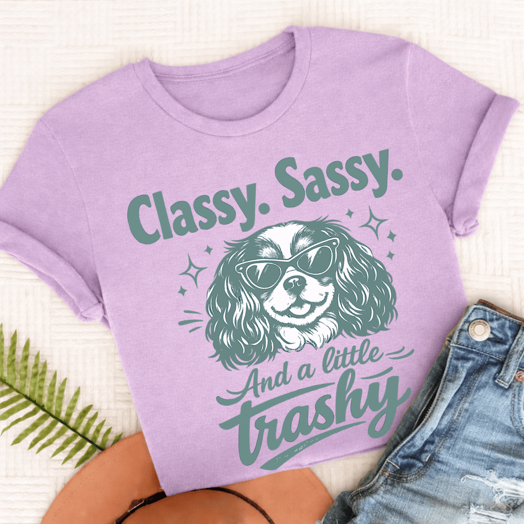 Cavalier Sassy Trashy Unisex TShirt Comfort Colors Orchid