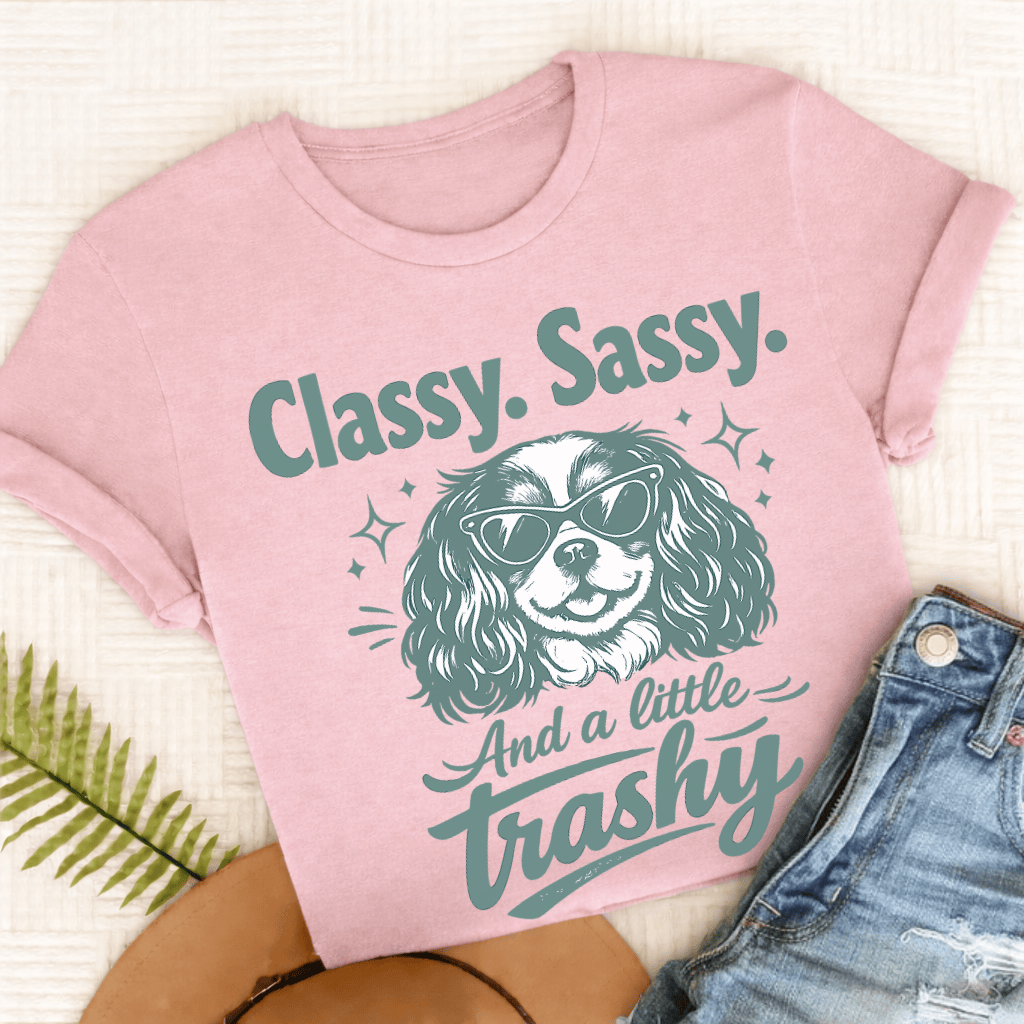 Cavalier Sassy Trashy Unisex TShirt Comfort Colors Blossom