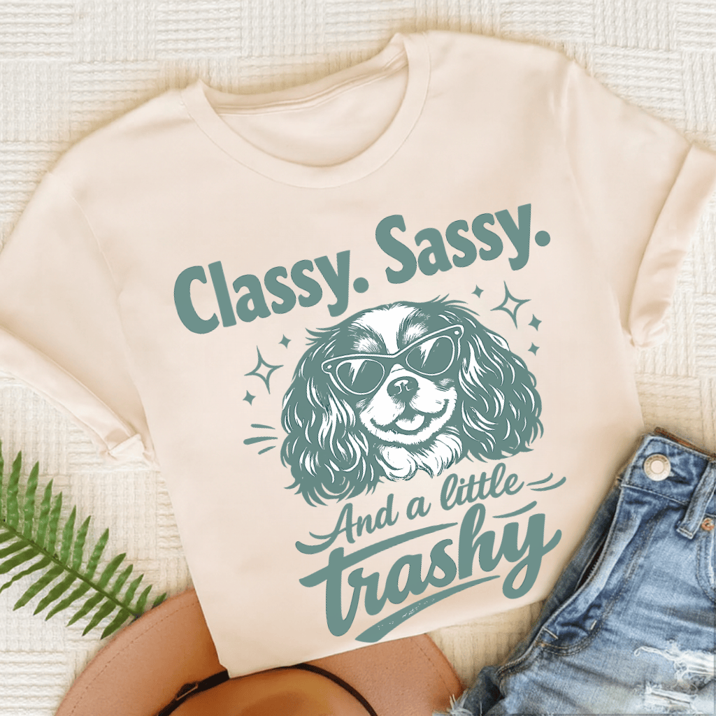 Cavalier Sassy Trashy Unisex TShirt Natural