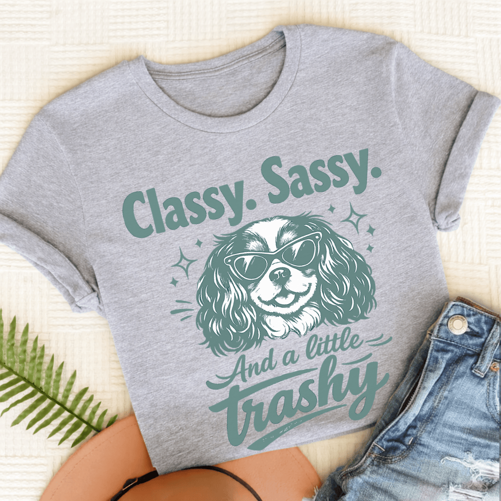 Cavalier Sassy Trashy Unisex TShirt Sport Grey
