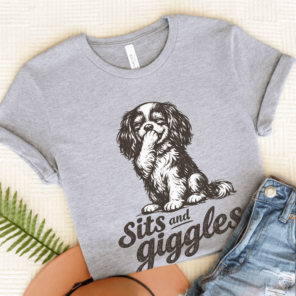 Cavalier Sits and Giggles Unisex TShirt Athletic Heather