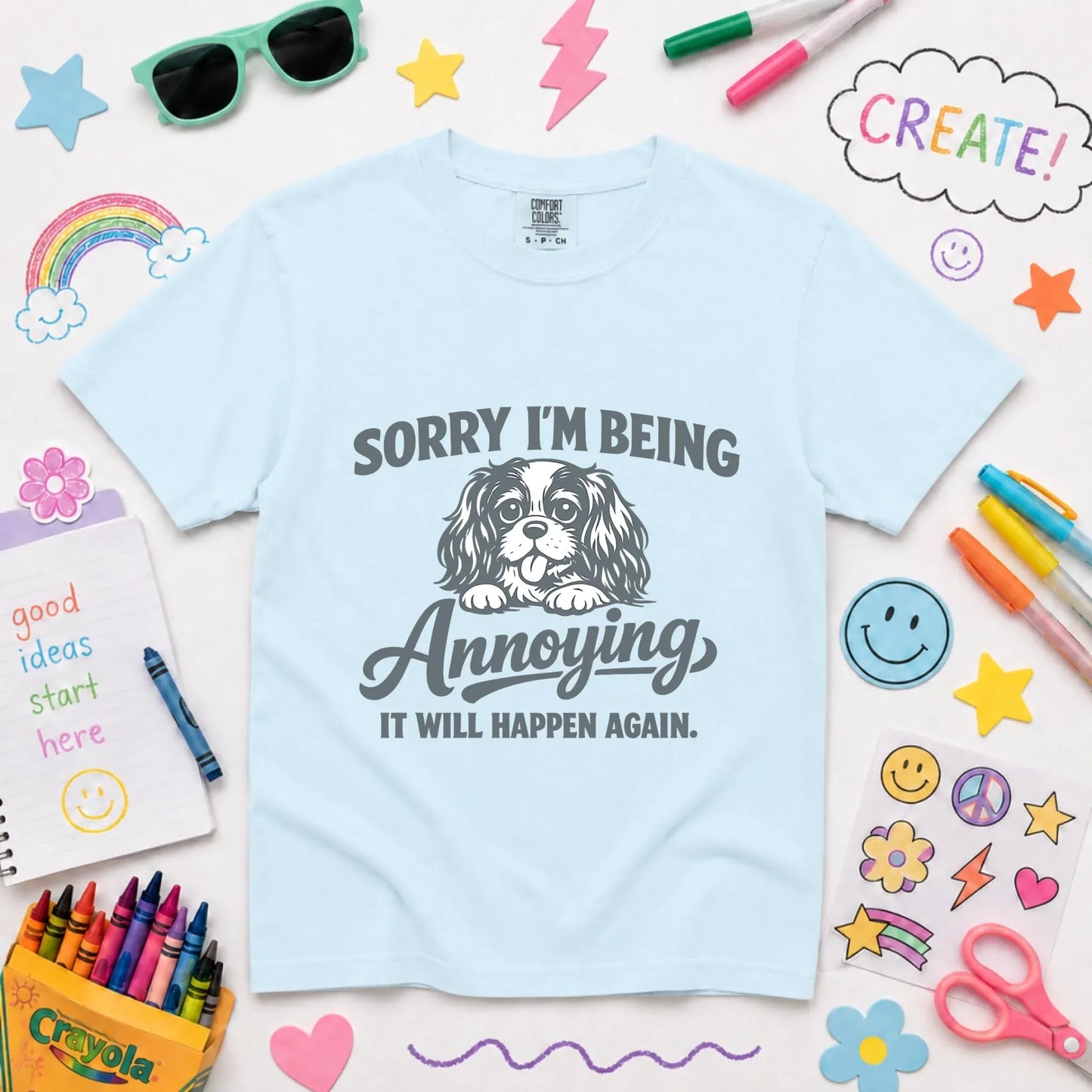 Cavalier Sorry Annoying Unisex YOUTH Tshirt Chambray